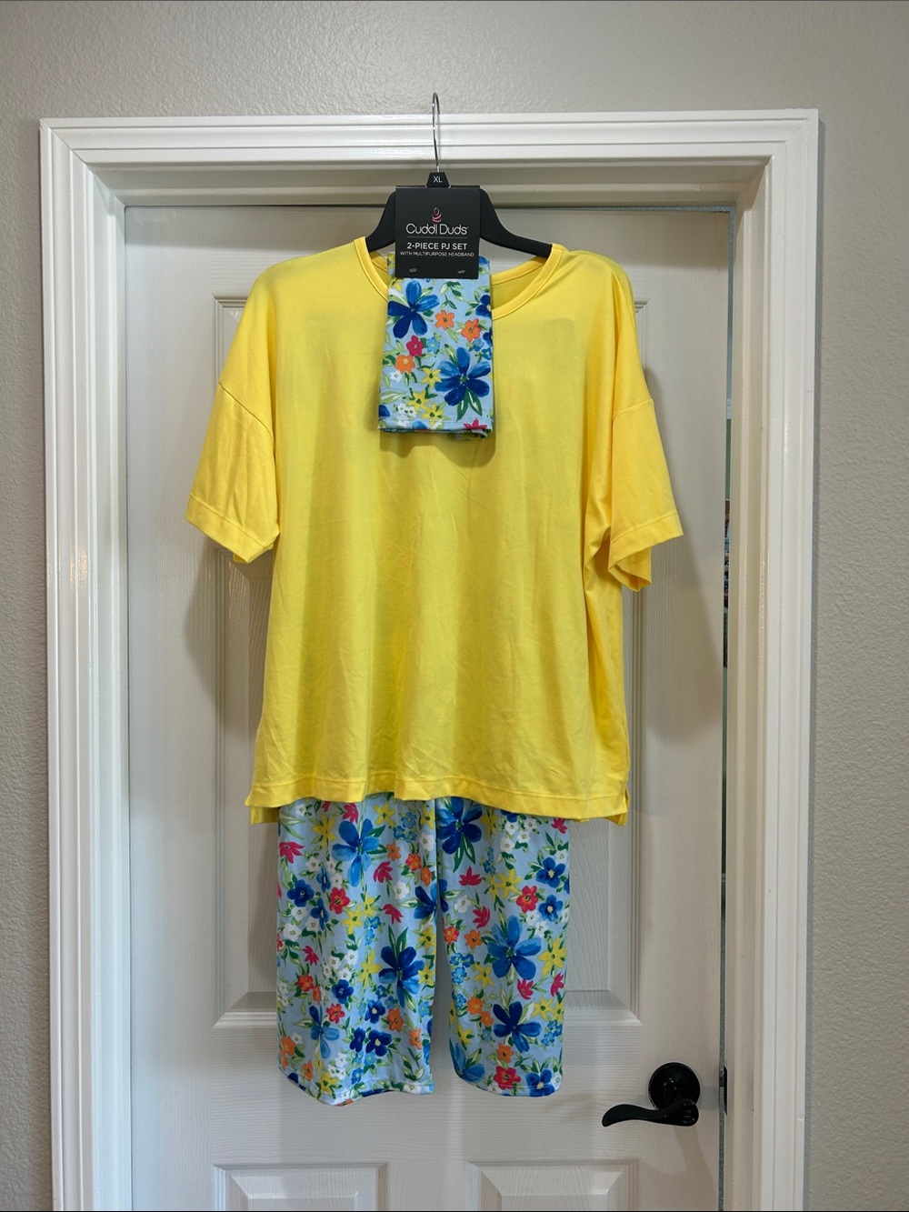 Cuddl Duds Capri pajama set with headband, XL, NWT - Picture 3 of 12